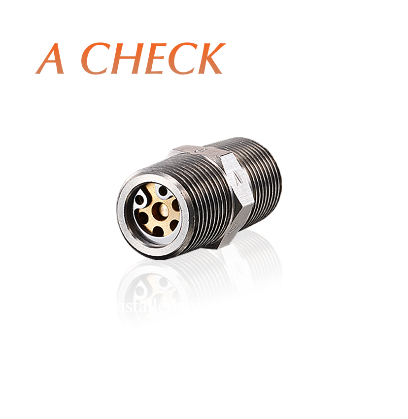 Can be installed even in narrow spaces In-line check valve to prevent backflow of fluid | A check